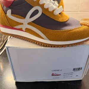 Loewe Ballet Runner Sneakers in Red and White